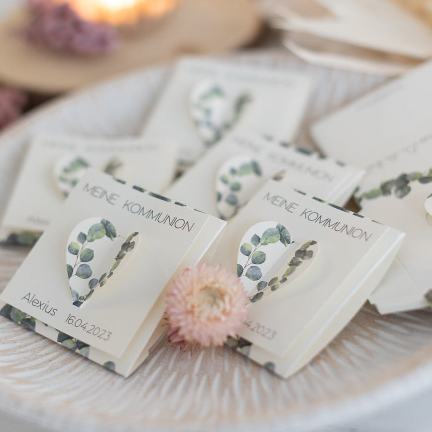 Personalisierte Gastgeschenke mit Blumensamen Eukalyptus